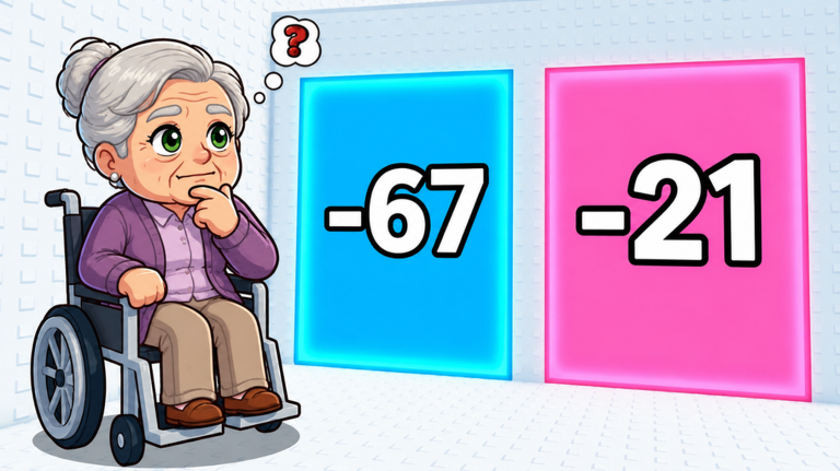 Official game art showing two negative-age door choices